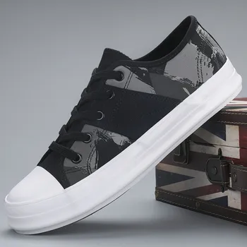 

Brand New Men's Vulcanized Canvas Shoes Fashion Lace-up Camouflage Casual Shoes Youth Wear-Resistant Sneakers Shoes M9303