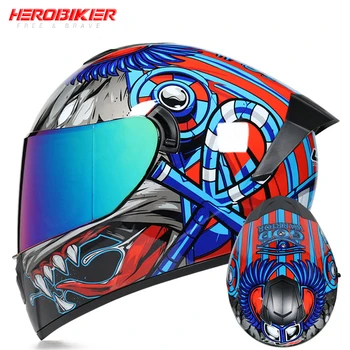 

LVS New Motocross Helmet Modular Dual Lens Motorcycle Helmet Full Face Safe Helmets Casco Capacete Casque Moto DOT Approved