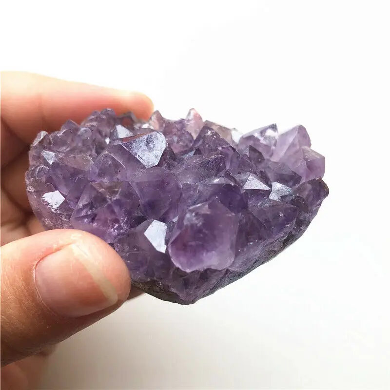 60-80g Natural Amethyst Geode Cluster Quartz Crystal Hand Carved Heart Healing | Дом и сад