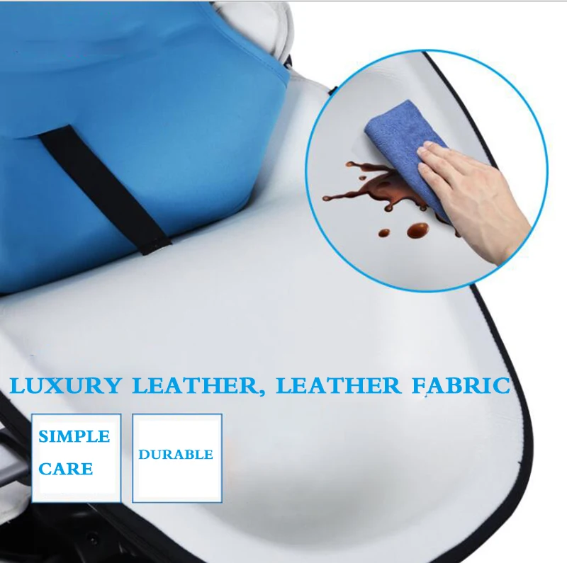  PU Leather foldable baby stroller 3 in 1 can sit lie 360° rotating shock absorbing four wheel multi