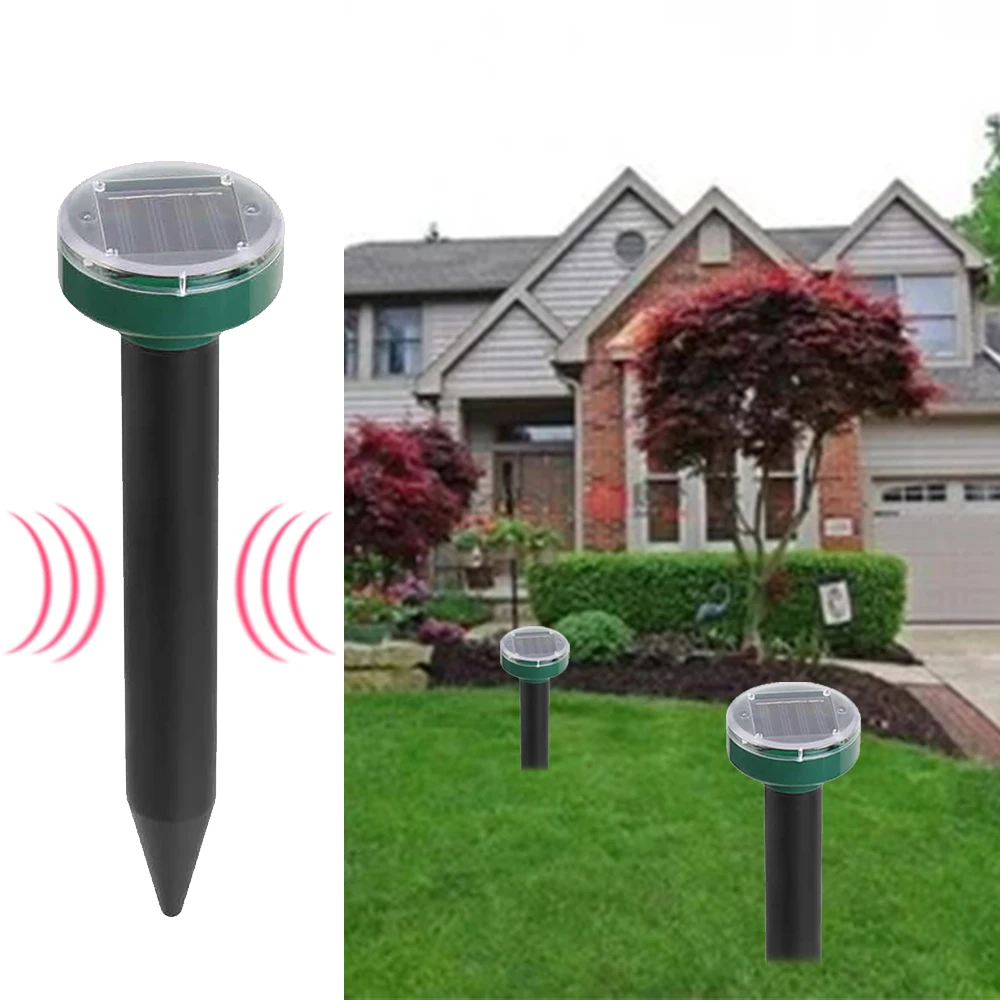 

Outdoor Solar Powered Mole Repellent Ultrasonic Gopher Repellent for Garden Yard Anti Snake Vole Repellent Deterrent Pest Reject