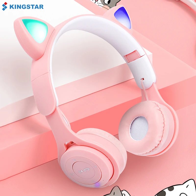 Bluetooth-наушники KINGSTAR с кошачьими ушками со светодиодной подсветкой и микрофоном |