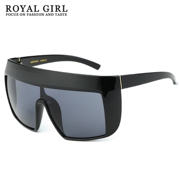 

ROYAL GIRL Oversize Acetate Sunglasses Women Flat Top Square Sun Glasses Female Retro Brand Designer Glasses UV400 ss109