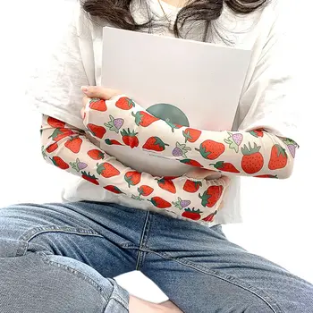 

Korean Colored Cute Cartoon Avocado Fruit Print Arm Sleeves Cover Women Girl Summer Outdoor Cycling Cooling Sun Protection Glove