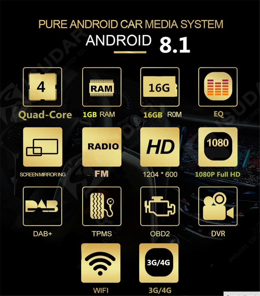 2 Din " Android 8,1 MP5 плеер четырехъядерный 1 Гб+ 16 Гб стерео радио FM Wifi 3g 4G 1080P