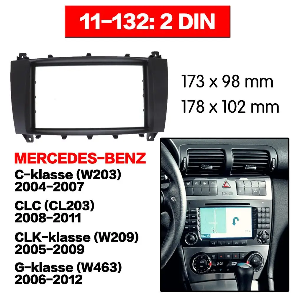 

Автомобильная панель для стереопанели, автомобильное радио, Fascia Surround для MERCEDES-BENZ C-klасссе CLC CLK-klасссе G-klасссе, рамка для DVD, комплект для приборной панели