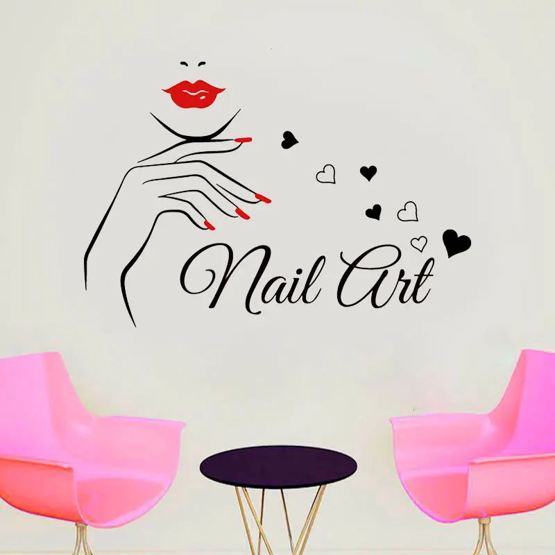 Chic Nail Salon Wall Decal - Fashion Girl Vinyl Sticker