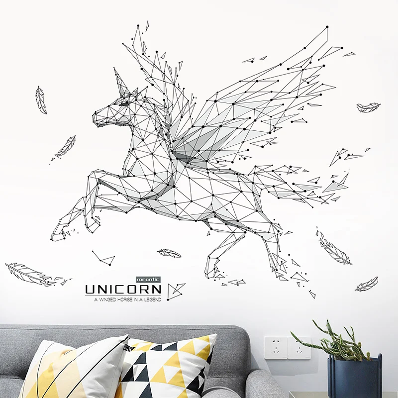 Abstract Whale Wall Stickers for Living room Bedroom Sofa Wall Decor Removable Vinyl Wall Decal Home Decor Unicor Sailboat Deer