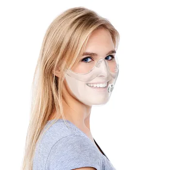 

Anti-PM2.5 Protective Mask Transparent Mouth Cover Durable Mask Face Shield Plastic Reusable Clear Face Mask with Breath Valves