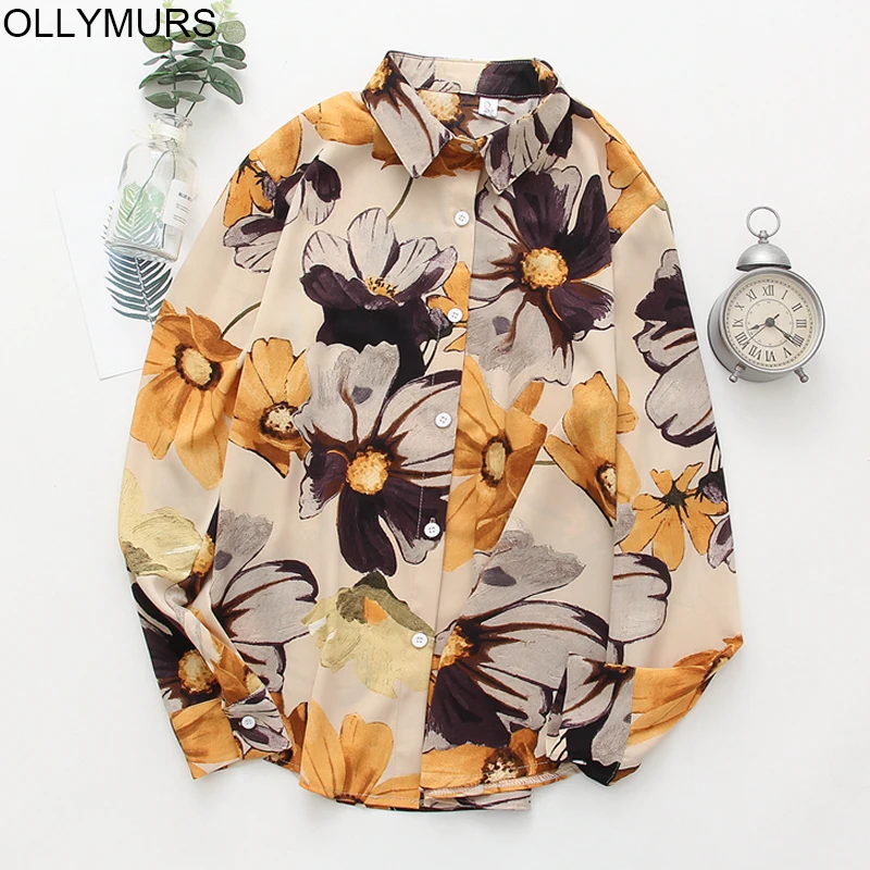 

Vintage Splice Chiffon Blusa Feminina 2020 Summer New Arrival Woman Lotus Printed Plus Size Beach Casual Blouse Women Tops Blous