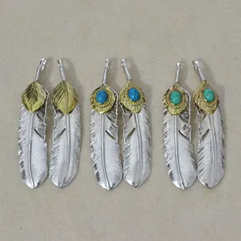 

Takahashi Kagura Goro's Handmade Sterling Silver Pendants Feather Pendant Men Women Fashion Personality Pendant Couple Jewelry
