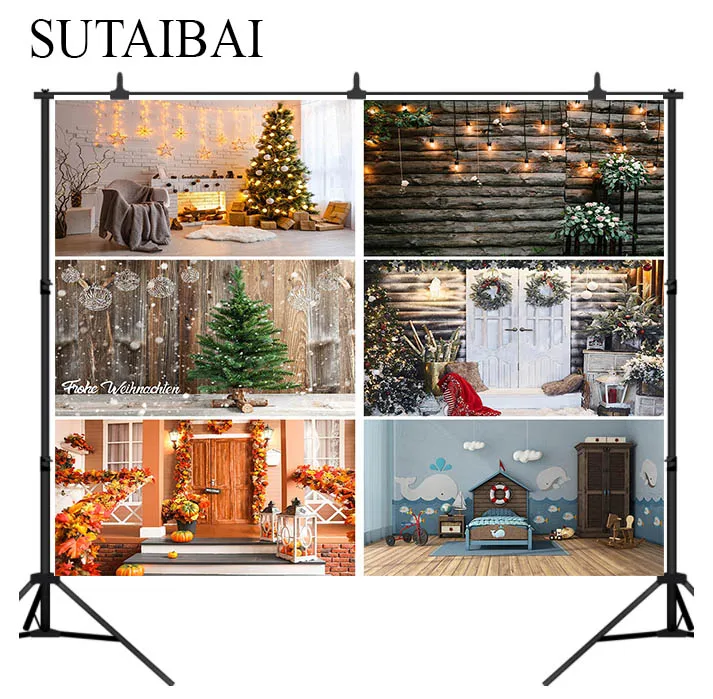 

Christmas Interior decoration gift party photography studio background Xmas gift children party photo backdrop photography props