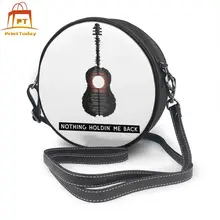 Шон Мендес освещения сумка Shawn гитара татуировки кожаная сумка свадебные туфли с украшением в виде Для женщин сумки Для женщин через плечо круглая сумка