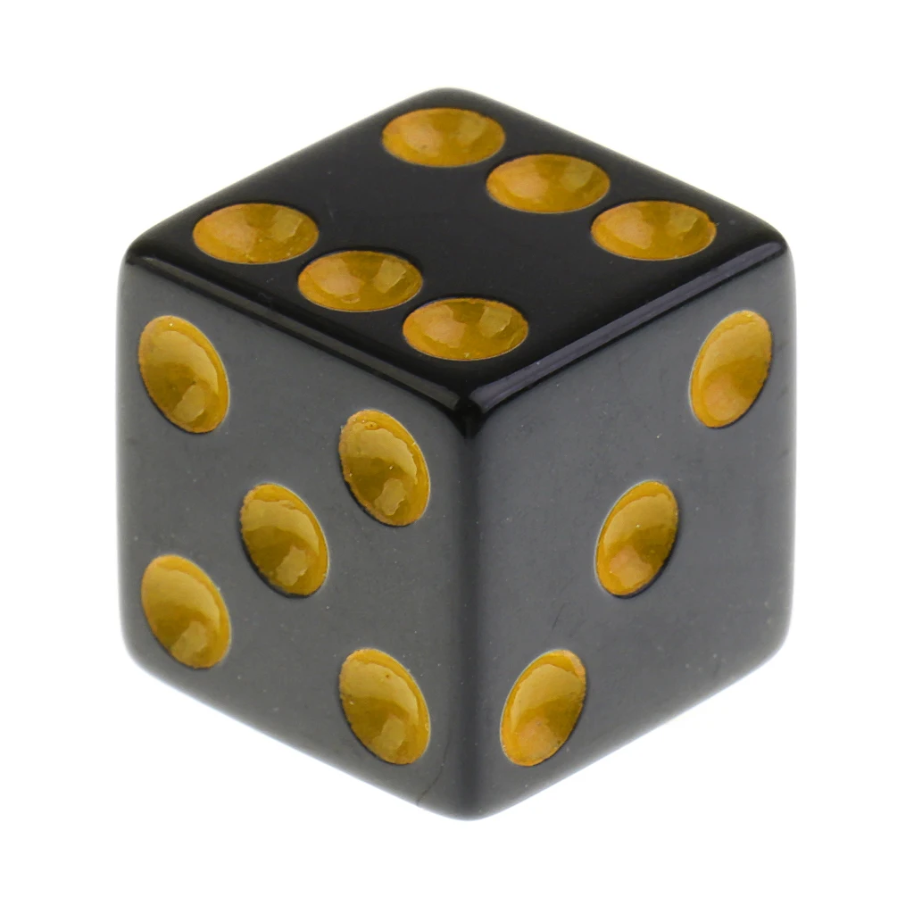 10pcs Six Sided Dice,16mm Square Cornered, Props for Poker Game Mahjong Roulette Party Supplies Table Games Dragons DND MTG RPG