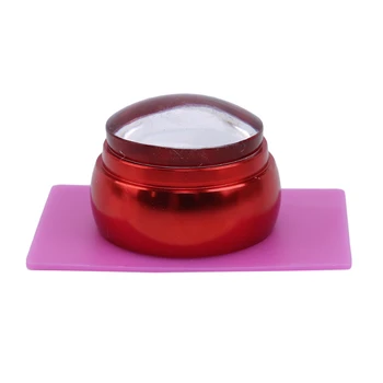 

1Set Jelly Nail Art Stamp Stamping Silicone Metal Handle Stamper Scraper With Cap Plate Printing Tools Manicure Kit Set