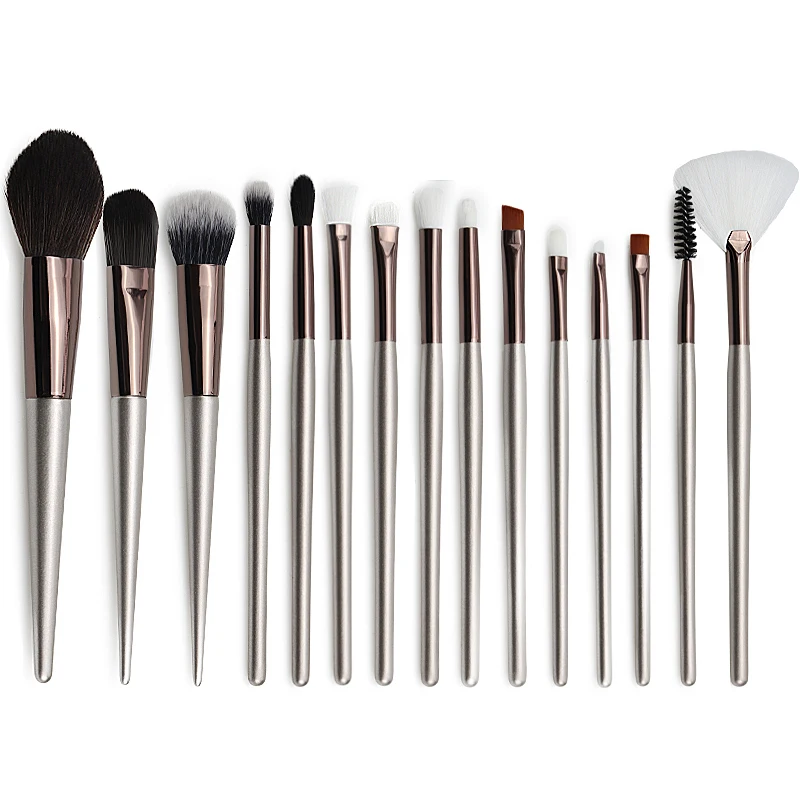 

15Pieces Luxury Beige Makeup Brushes Set For Foundation Powder Blush Eyeshadow Concealer Eye Make Up Brush Cosmetics Beauty Tool