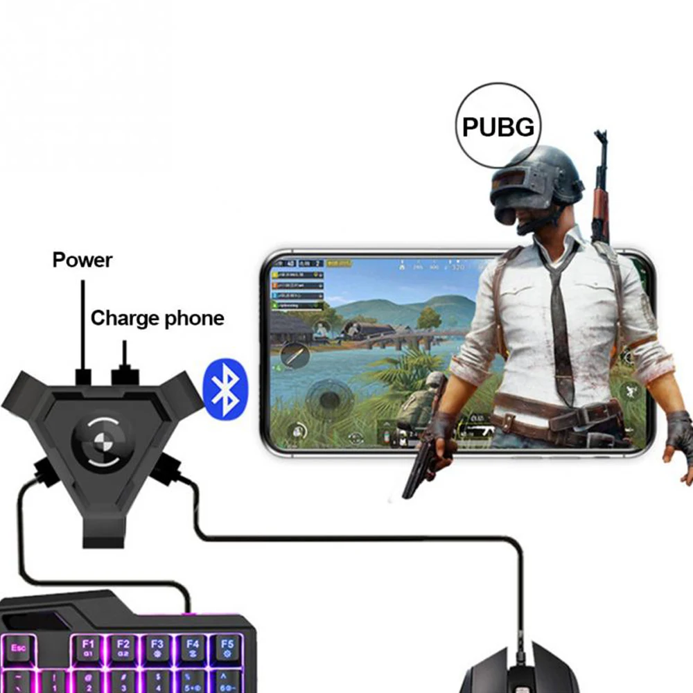  PUBG Mobile Gamepad Controller Gaming Keyboard Mouse Converter For Android ios Phone to PC Bluetoot