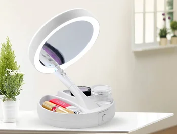 

New Fashion Vanity Mirror Creative Simple LED Lamp Makeup Mirror Personality Clear Mirror Quality Table Lamp Makeup Mirror Q427