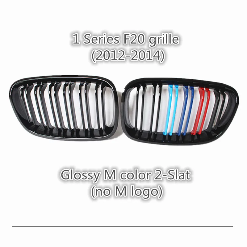 F20 Per-LCI карбоновое волокно ABS почечная решетка бампера для BMW 1 серии F21 116i 118i 120i 120d 125i M135i 2012 - Цвет: Gloss M color 2-slat