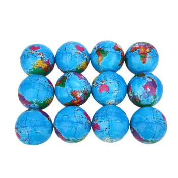 

6.3cm Earth Globe Ball Bouncy Sponge Elastic Squishy Toy Gift Colorful