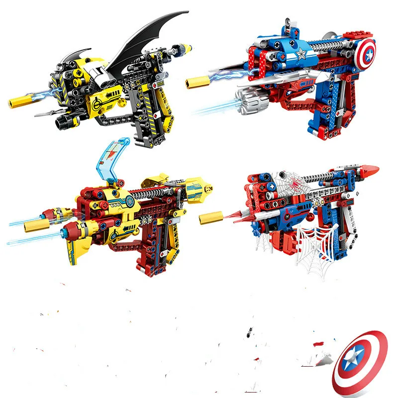

compatable legoed Marvel's The Avengers 4 Toys Gun Building Blocks Action Figures Captain America Brick Spiderman Children Gifts