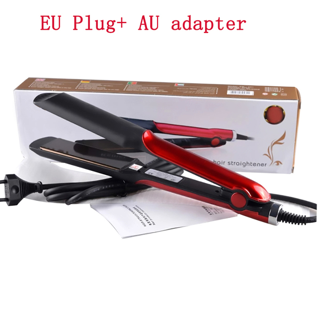 Flat Iron Electric Hair Straightening Comb Hair Curler Ironing Fast Warm-up Thermal With Ceramic Heating Plate Curl