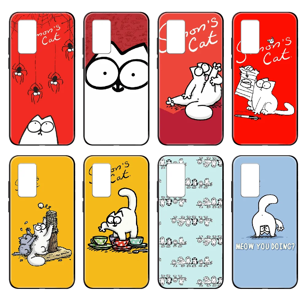 Чехол для телефона с рисунком кошки Симонса корпус Huawei nova P Y 2 3 6 7 8 9 10 20 30 I Smart Plus Z