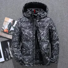 Новая одежда, плотное пальто, теплый мужской пуховик, белый утиный пух, высокое качество, меховой воротник, с капюшоном, зимняя куртка, Мужское пальто