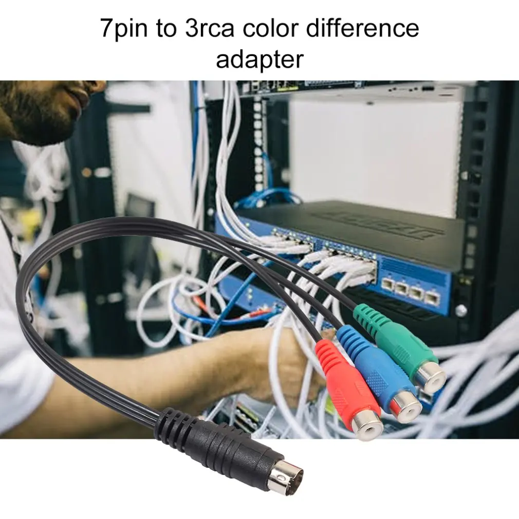 7 Pin S Video Male To 3 RCA Female RGB Component Adapter Cable TV Converter Adapter 4