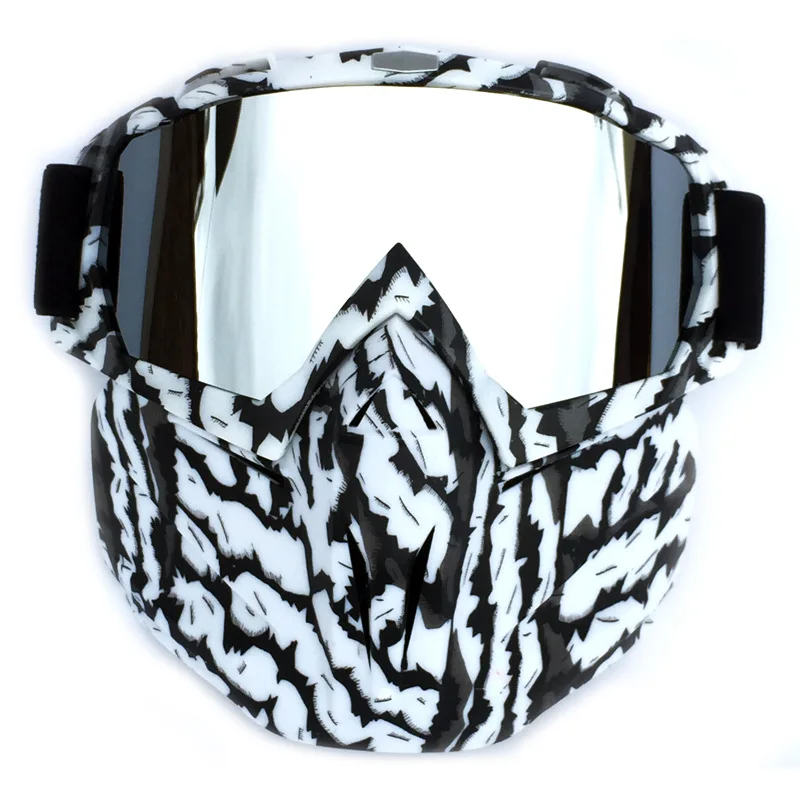 Распродажа Мужская и женская Лыжная маска для сноубординга зимние очки снегод ветрозащитные лыжные стеклянные солнцезащитные очки для мотокросса с фильтром для рта - Цвет: 9