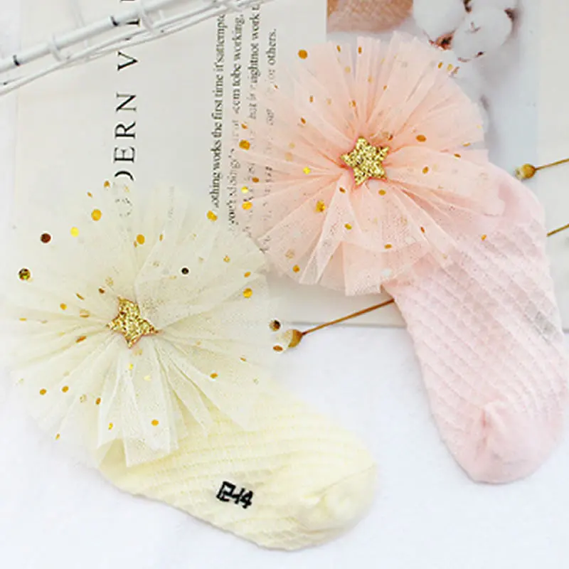 Calcetines finos de verano para niñas, lazo grande, para fiesta, regalo, calcetines de encaje de princesa, antimosquitos