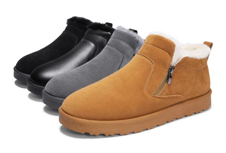 men women winter warm work boots with plush fur casual lightweight ankle boots waterproof anti-skid outdoor sneakers sports shoes couple unisex plus size shoes (2)