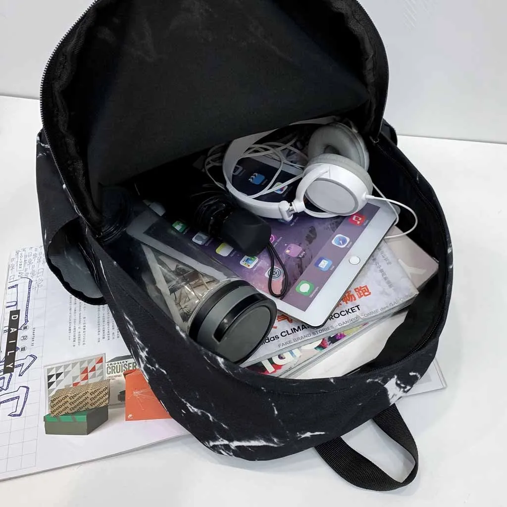 Унисекс мраморный рюкзак рюкзак женская Повседневная Студенческая сумка большая емкость Компьютерная Сумка подростковая женская школьная сумка