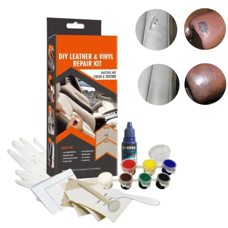 

Professional Vinyl Leather Repair Kit Filler DIY Car Seats Sofa Jacket Patch Jacket Purse Belt Cleaner Skin Repair Paint Care