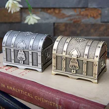

Creative Metal Jewelry Box European Retro Pirate Storage Treasure High-end Zinc Alloy Cosmetic Organizer Valentines Day Gifts