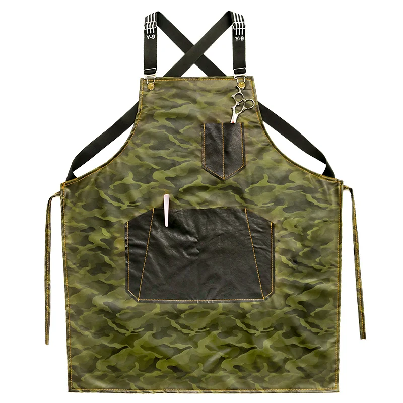 Waterproof apron camouflage Korean fashion custom LOGO men and women home work clothes oil-proof anti-fouling tea shop hairdress