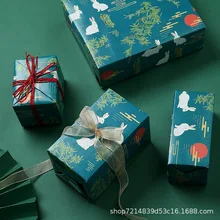 Zmol дизайн луна кролик иллюстрация бумага для упаковки подарка Подарочная, топовая подарочная коробка в китайском стиле ручка