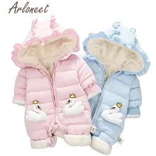 ARLONEET/пальто с героями мультфильмов; зимнее пальто для маленьких девочек; комбинезон на молнии; Верхняя одежда с капюшоном; хлопковое Детское пальто; пуховик для девочки