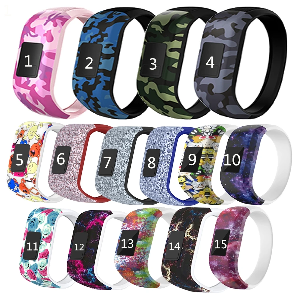 

Colorful Silicone Watch Band Strap for Garmin Vivofit JR JR2 Sports Camouflage Wristband bands for Garmin Vivofit JR/Vivofit JR2