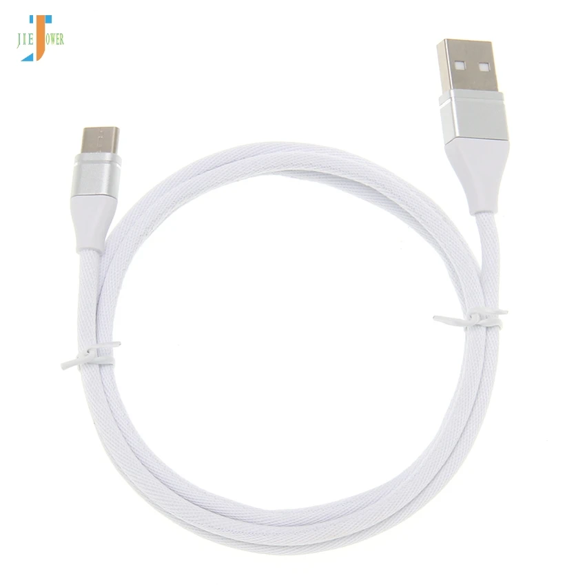 Белый Кабель usb type C для Xiaomi Redmi Note 7 Mi9 Meteor ткань USB C кабель для samsung S9 USB-C зарядный шнур для мобильного телефона 1000 шт./партия - Цвет: Белый