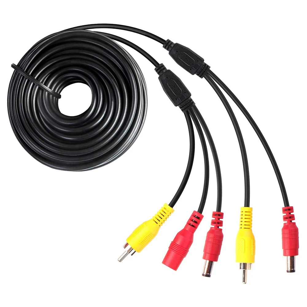 후면보기 카메라 및 모니터 용 RCA 비디오 케이블 DC2.1 자동차 시가 라이터 비디오 연장 케이블 2 in 1 RCA 비디오 전원 케이블