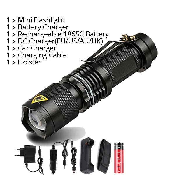 Светодиодный фонарик Penlight L2 T6 светодиодный фонарь 8000лм Zoom 5 режимов водонепроницаемый тактический фонарь использование батареи 18650 - Испускаемый цвет: Package H