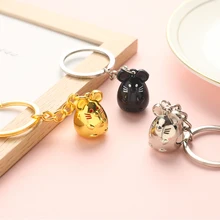 

New Chunky Rat Mouse Keychain Fashion Trinket Animal Car Keyfob Bag Pendant Key Chain Holder Animal Keyring for Women Gift