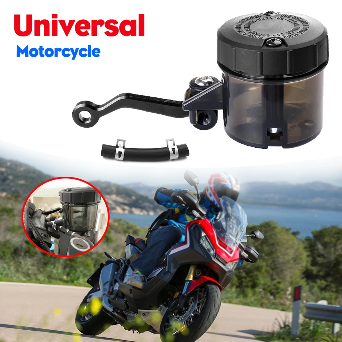 Universal Motorcycle Front Brake Fluid Bottle Master Cylinder Oil Reservoir Cup 