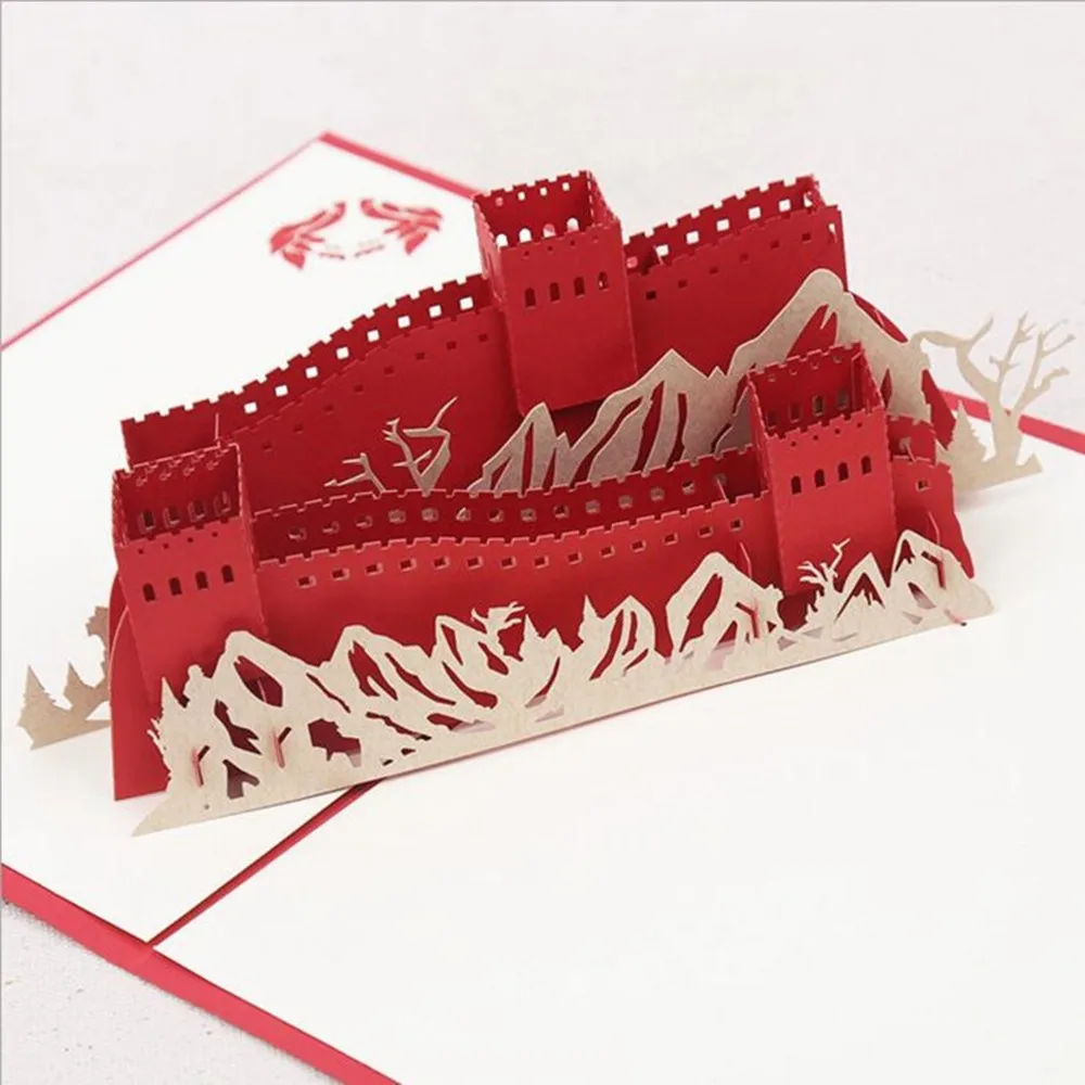  3D Great Wall Greeting Card 3D Greeting Cards Birthday Anniversary Wedding Invitations Gift Postcar - 4000499891987