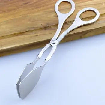 

Stainless Steel Salad Scissor Tong Practical Bread Clip Food Tong Anti-scald Food Clamp for Home Kitchen Buffet