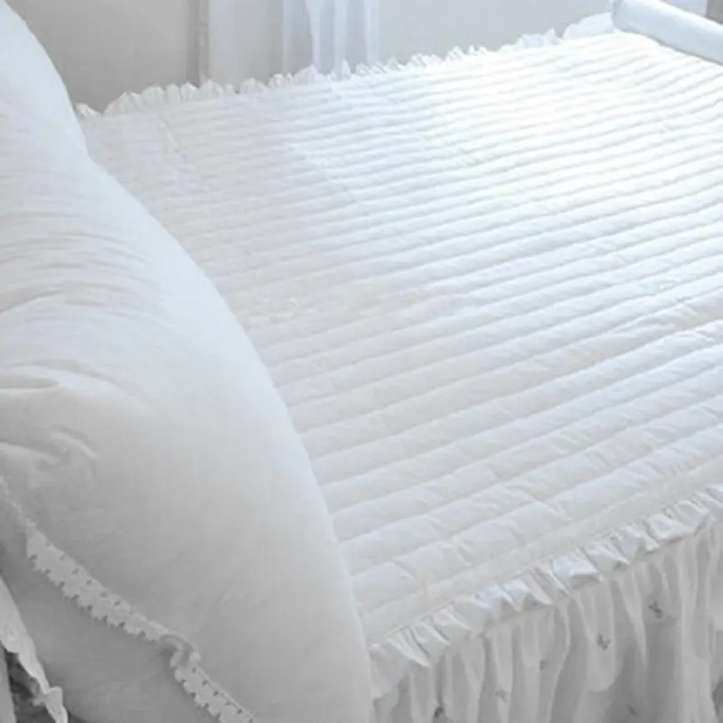 Korean Style Allmatch Quilted Bed Mat Ruffle Wrinkle Handmade Mattress Princess Bedroom Elegant