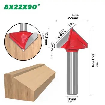 

8mm 3D V Engraving Bit CNC Milling Cutter Router Bits For Wood Tungsten Woodworking 60/90/120/150 degree Milling Cutter