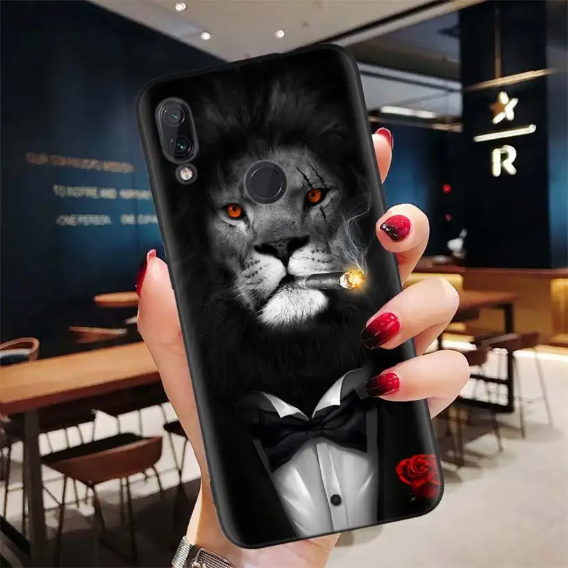 Черный чехол с изображением тигра льва для Xiao mi Red mi Note 8 7 7S 7A 6 S2 GO K20 Pro+ 6A mi 6X 5X A1 CC 9 8 мягкий чехол для телефона - Цвет: BD259-2