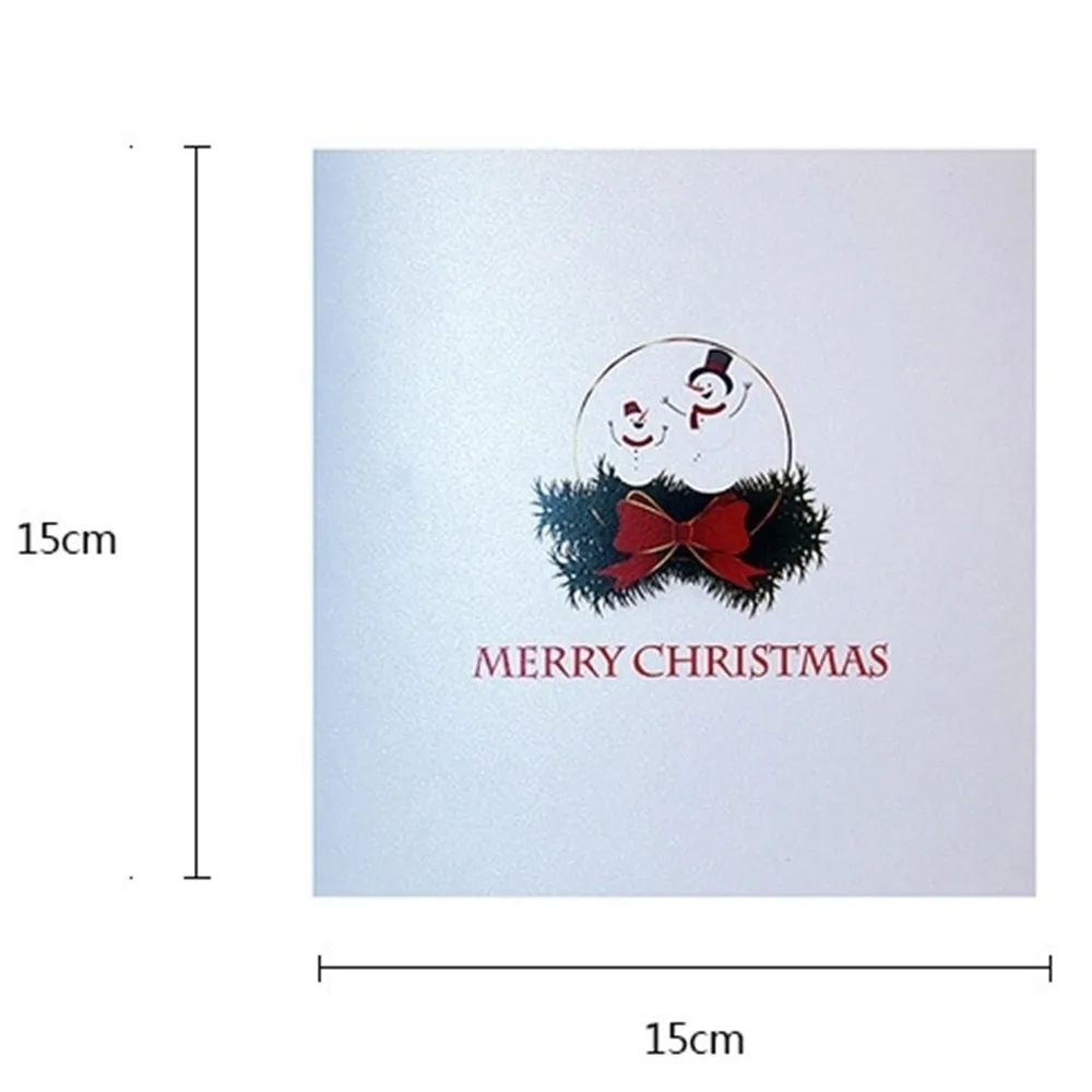 3D стерео поздравительная открытка цветная печать Рождественская елка олень Рождественская открытка Рождественский подарок пригласительная открытка Счастливого Рождества 15X15 см